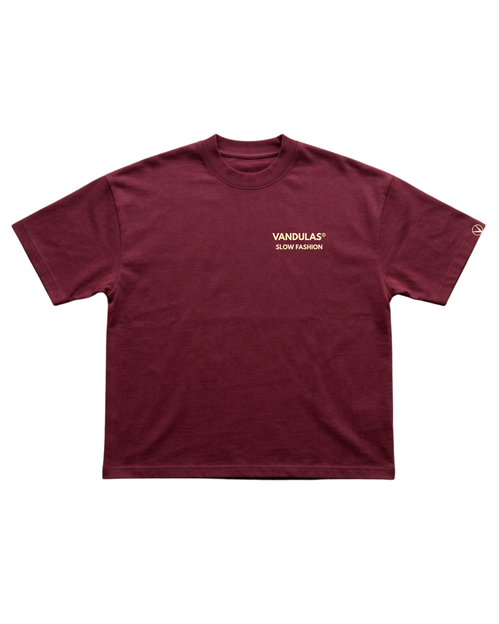 Vandulas® Core Logo Tee – Burgundy / Cream