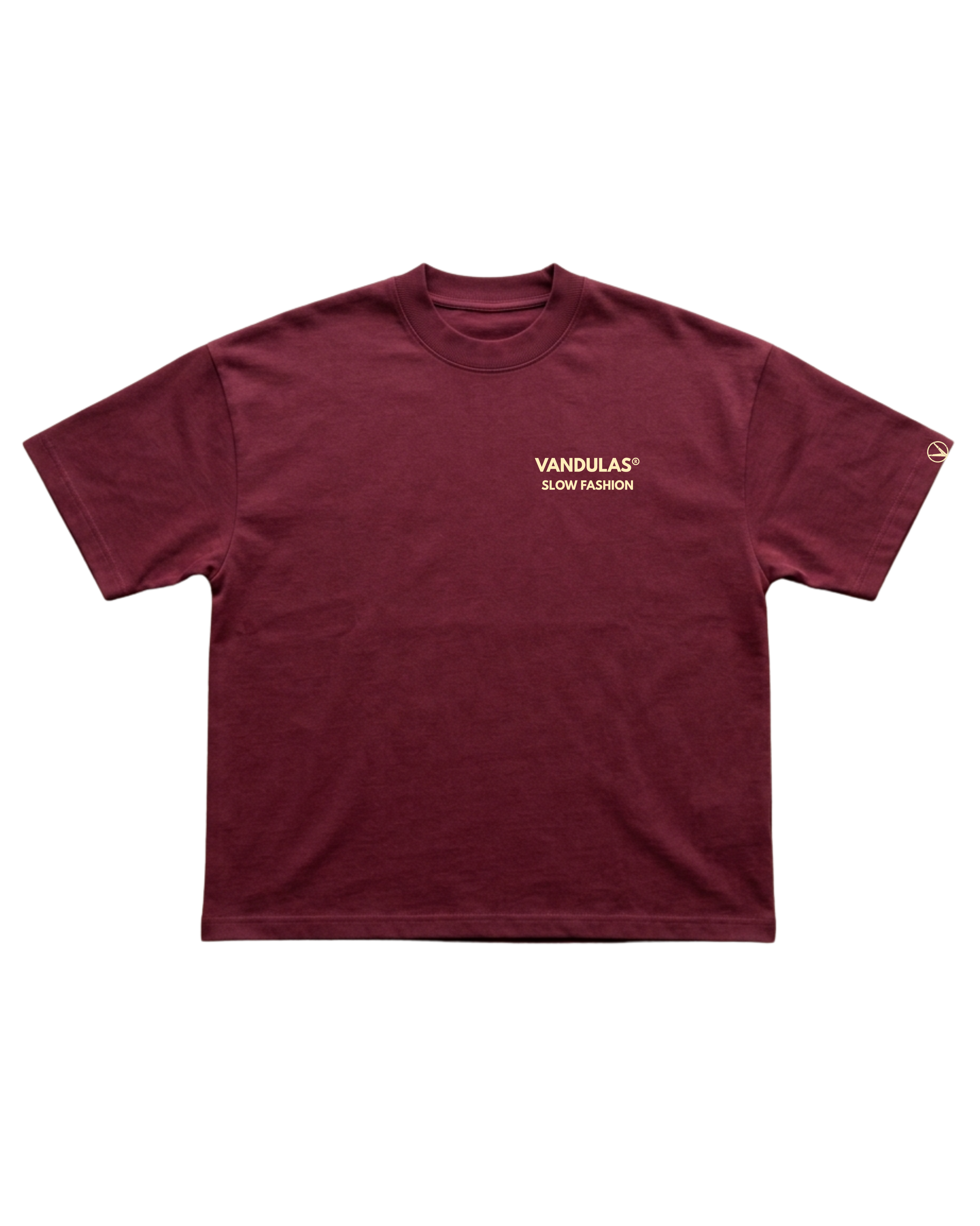 Vandulas® Core Logo Tee – Burgundy / Cream