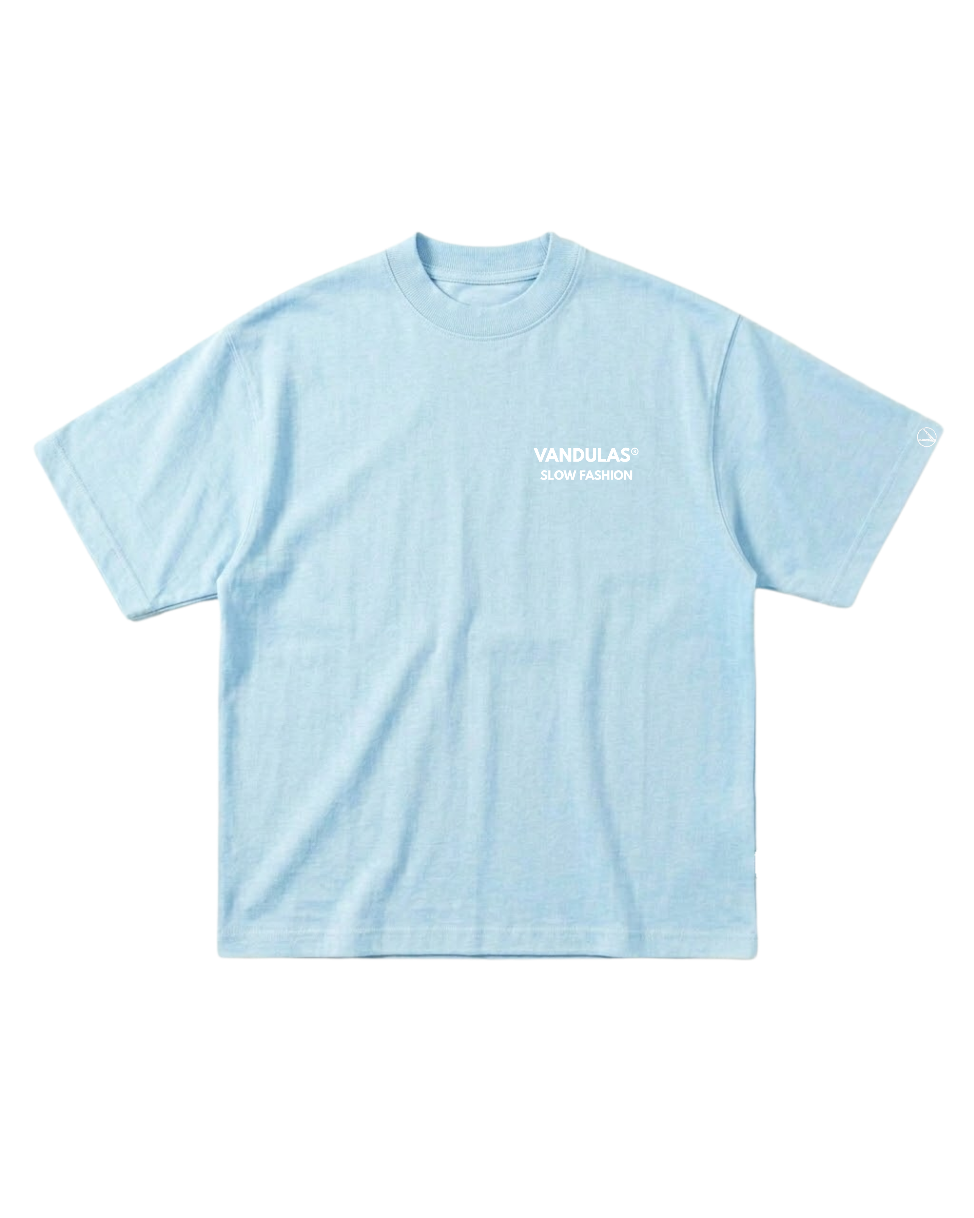 Vandulas® Core Logo Tee – Sky Blue / White