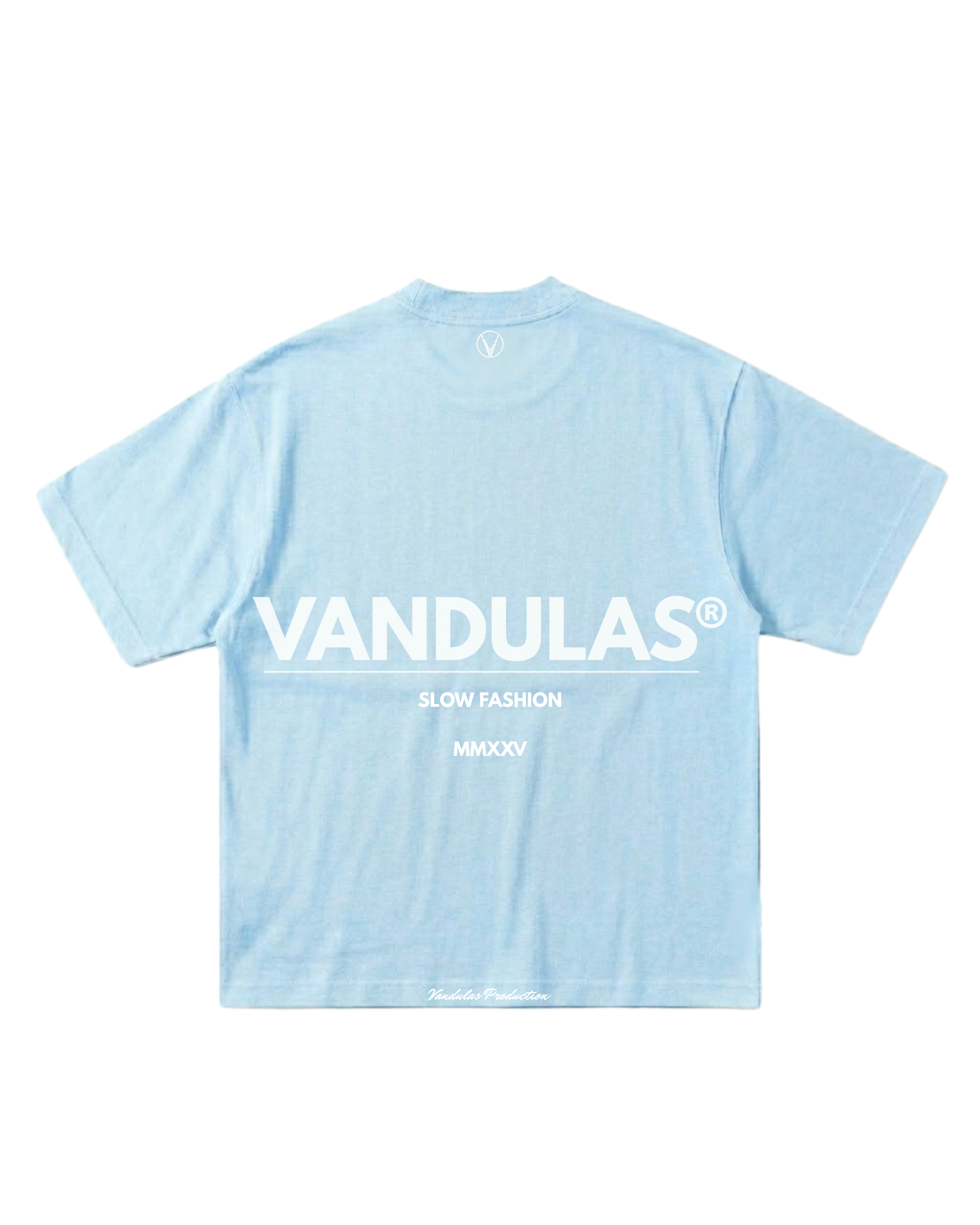 Vandulas® Core Logo Tee – Sky Blue / White