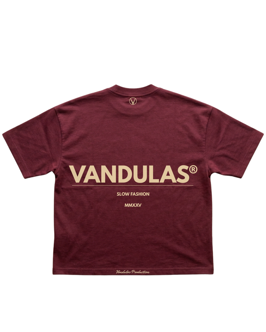 Vandulas® Core Logo Tee – Burgundy / Cream