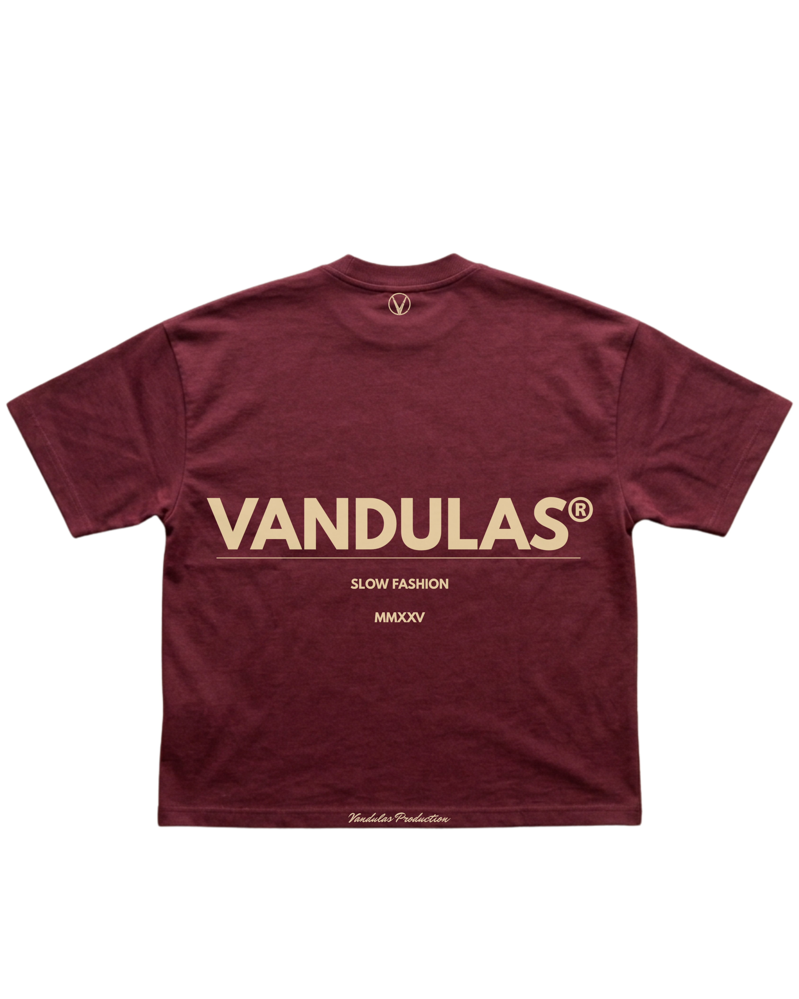 Vandulas® Core Logo Tee – Burgundy / Cream