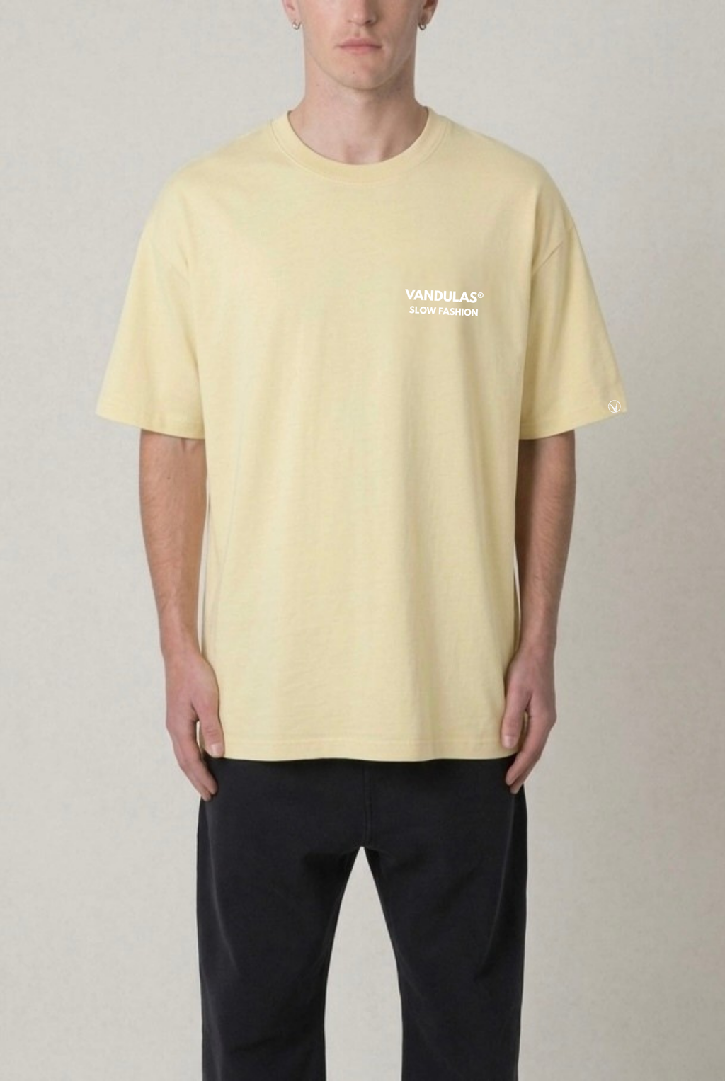 Vandulas® Core Logo Tee – Ecru/White